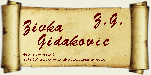 Živka Gidaković vizit kartica